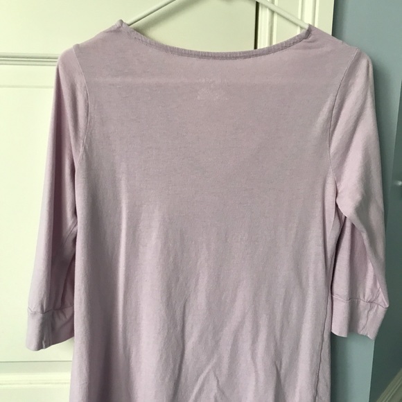Draped: violet top with 3/4 sleeves - Picture 2 of 7